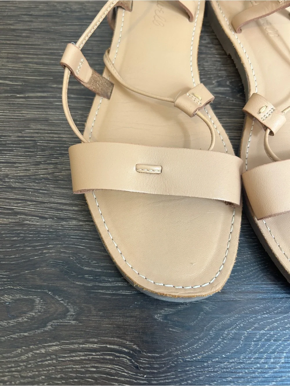 Madewell Boardwalk Lace-Up Sandals Women’s Nude Beige Leather Size 7.5